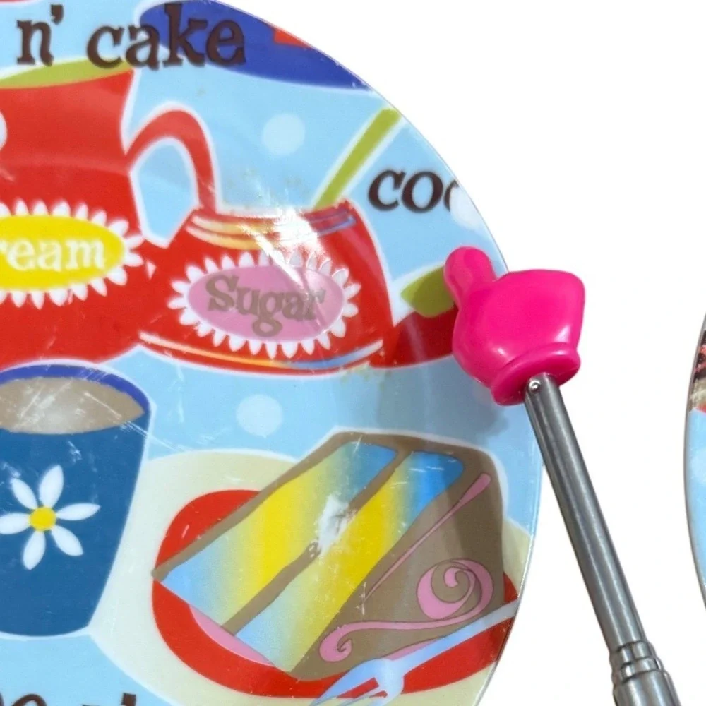 Porcelain Treasures Coffee n Cake Tea‎ n Cookies Dessert Plates Set of 4 7.5in